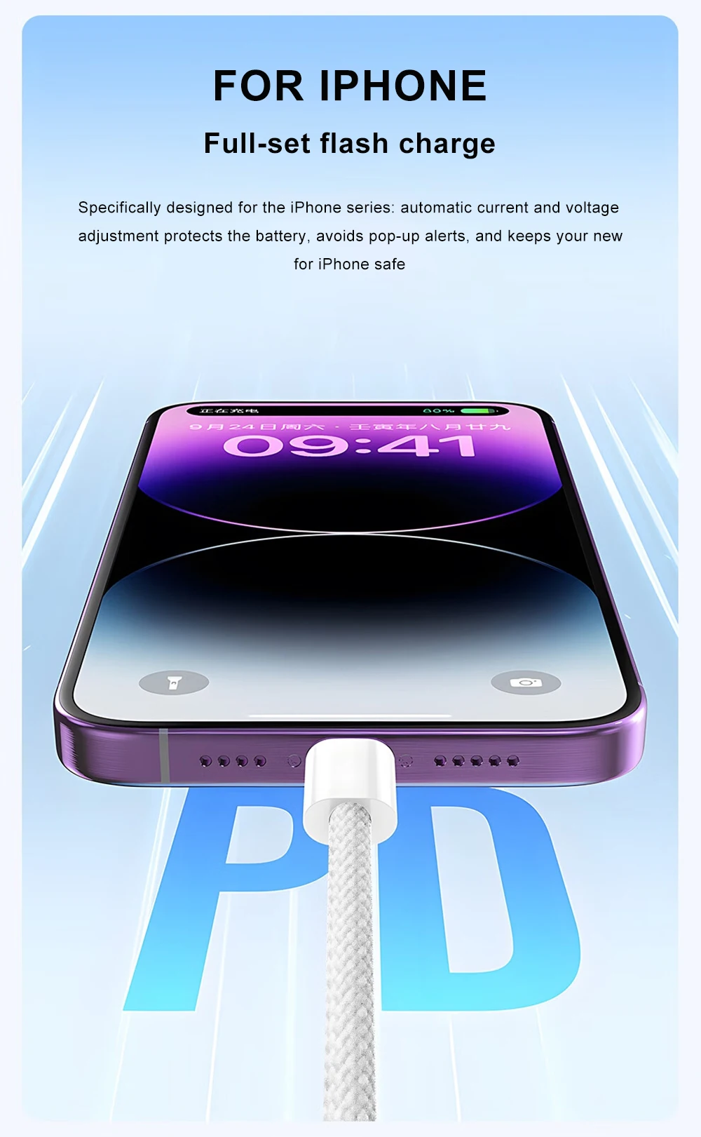 PD 60W USB Cable For Apple iPhone 17 16 11 12 13 14 15 Pro Max 17 Air USB Type C Cable Fast Charging Date Wire Phone Charge Line
