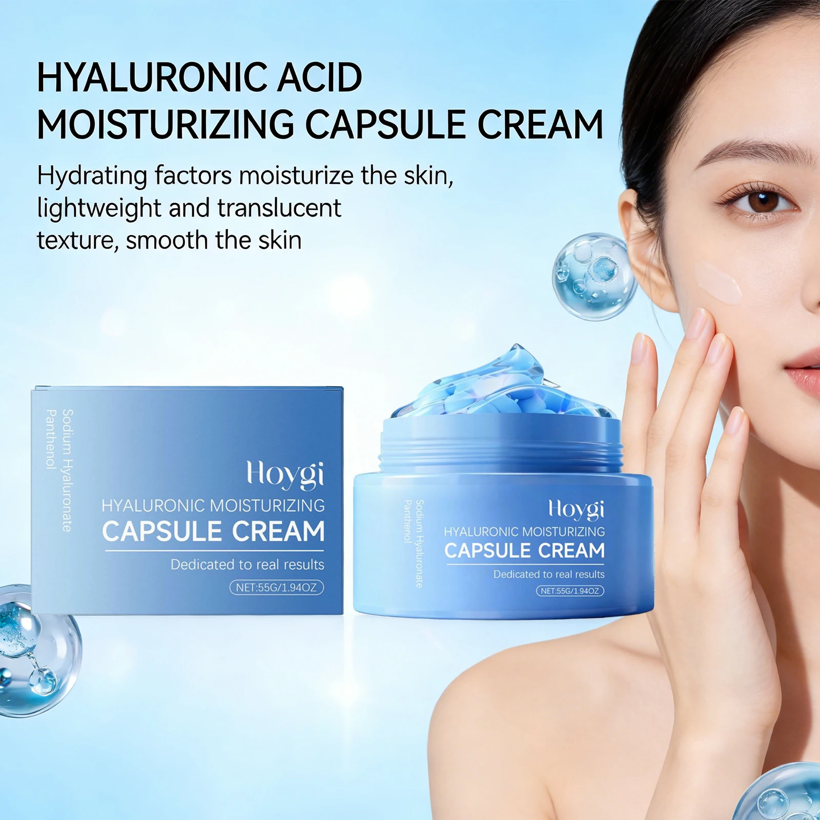 Hyaluronic Acid Moisturizing Capsule Cream Barrier Repair Long Lasting Hydration Firming Lifting Brightening Face Skin Care