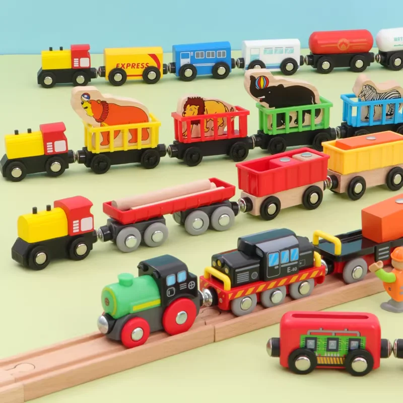 Magnetic Car Fire Truck Police Car Ambulance Multifunctional Scenario Car Compatible with Brio Wooden  Train Tracks Toy