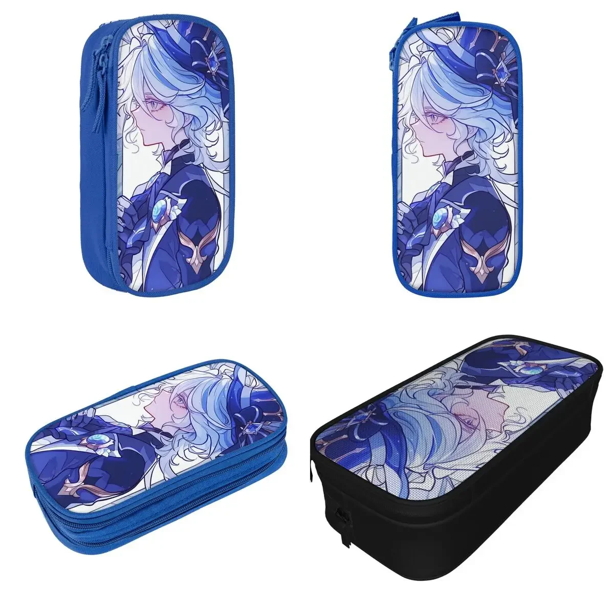 جينشين تأثير الزجاج الملون فورينا مقلمة صندوق القلم أكياس فتاة صبي تخزين كبير الطلاب مدرسة هدية pencelcases