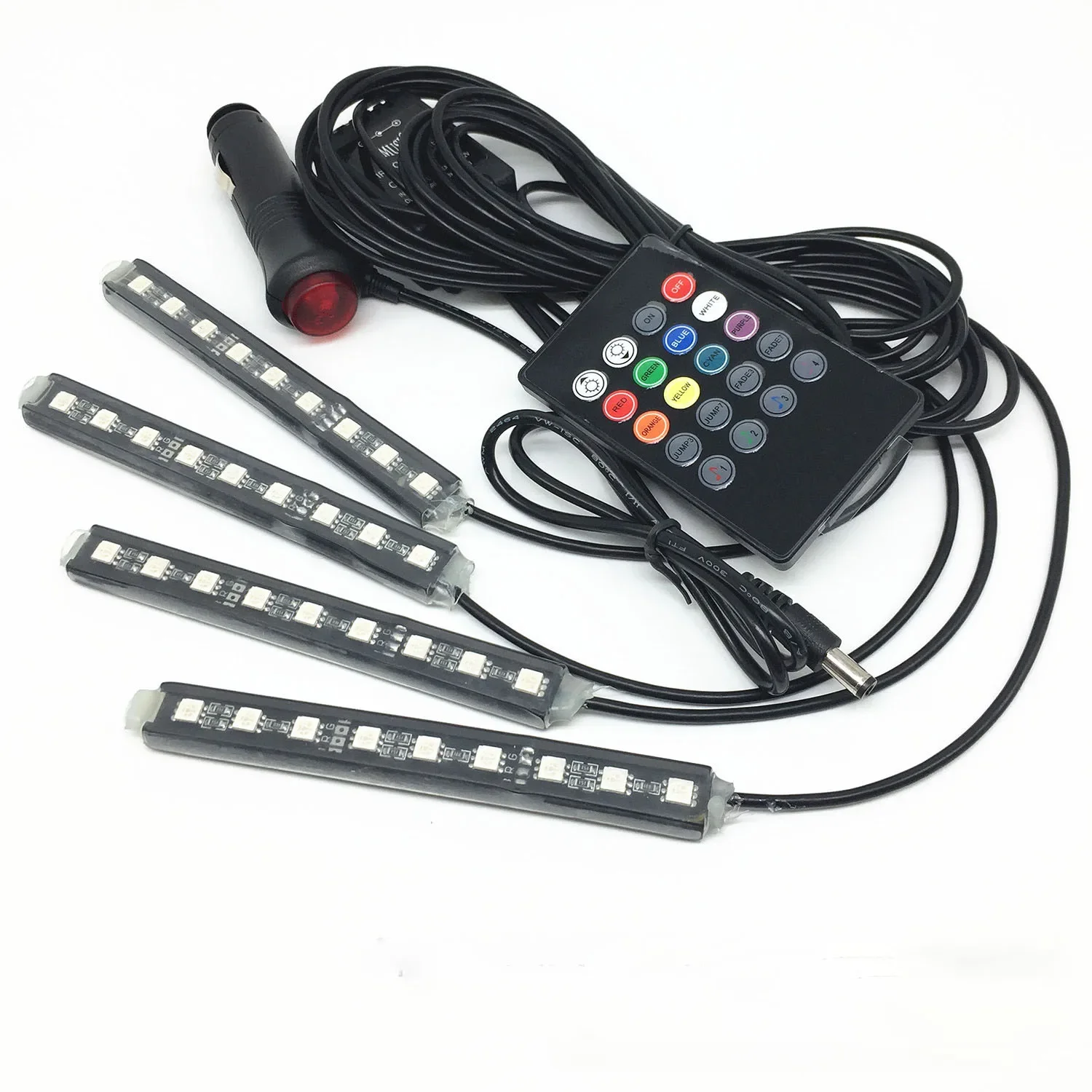 

4pc rgb led auto interior light waterproof car interior decoration accessories rgb laser floor neon lights 48/72LEDS