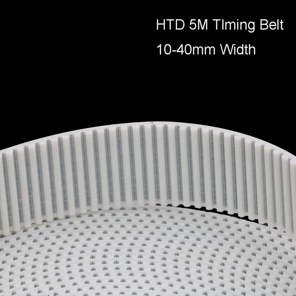 USGO Arc ฟัน PU สีขาว HTD 5M เปิดเข็มขัดกว้าง 10/15/20/30/40 มม.ยูรีเทนเหล็ก 5 M-20 มม.HTD5M Synchronous Pulley