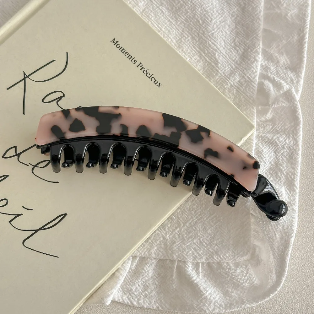 

Acetic Acid Acetate Banana Clip Large Size Geometric Vertical Clip Headdress Hair Accessories Leopard Print Hair Clip Female