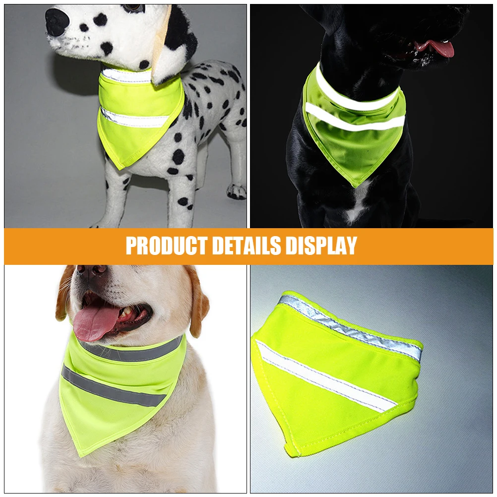 

Luminous Scarf Night Walking Safety Bib Pet Reflective B Puppy Bib Light ange L Size Easy Clean Durable Polyester Outdoor