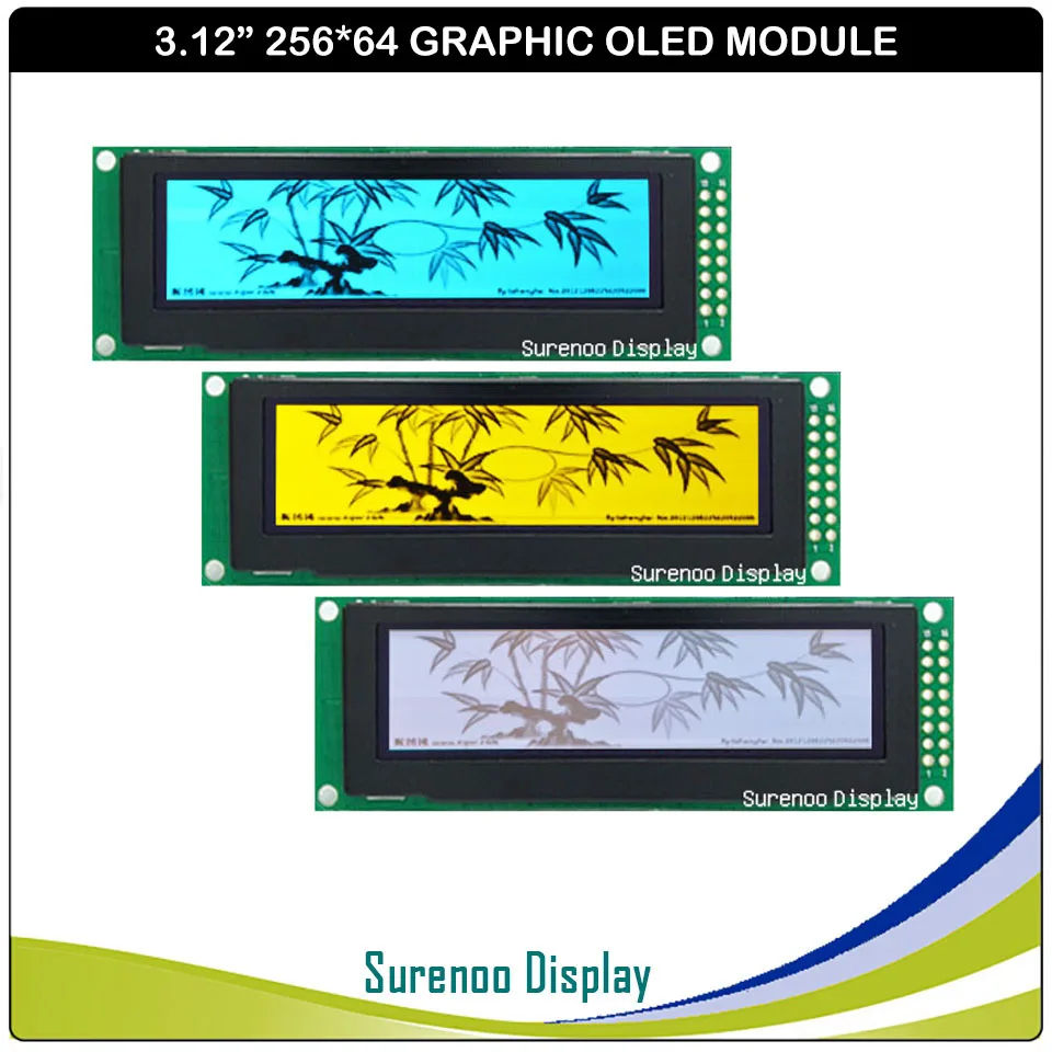 

Real OLED Display, 3.12" 256*64 25664 Dots Graphic LCD Module Display Screen LCM Screen SSD1322 Controller Support SPI