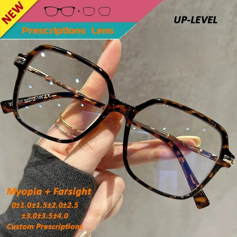 

Очки для чтения Ollymurs Premium Polygonal, индивидуальные, модные, женские, для коррекции близорукости, с защитой от синего света, по рецепту