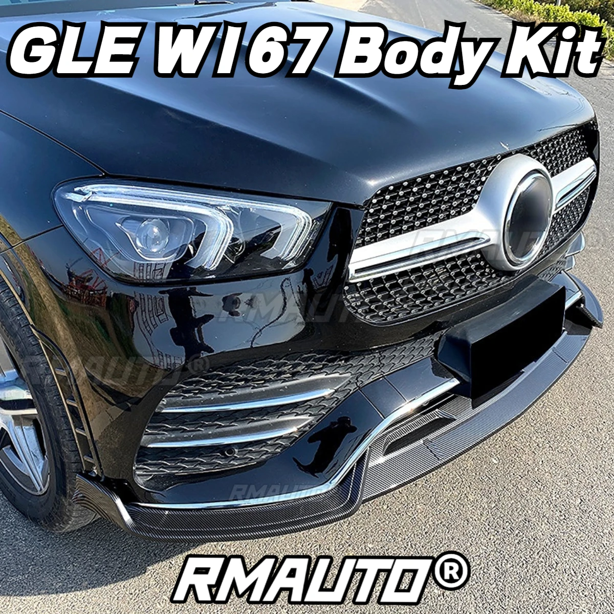 W167 GLE Lip Front Bumper Splitter Spoiler Diffuser Body Kit for Mercedes Benz W167 C167 GLE350 GLE450 2020-2022 Car Accessories