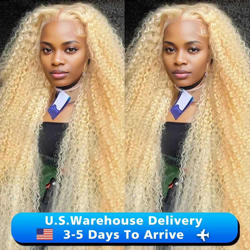 Honey Blonde 613 Lace Front Human Hair Wigs Loose Deep Wave 13x6 HD Water Wave Color Transparent Lace Frontal 40 inch Curly Wig