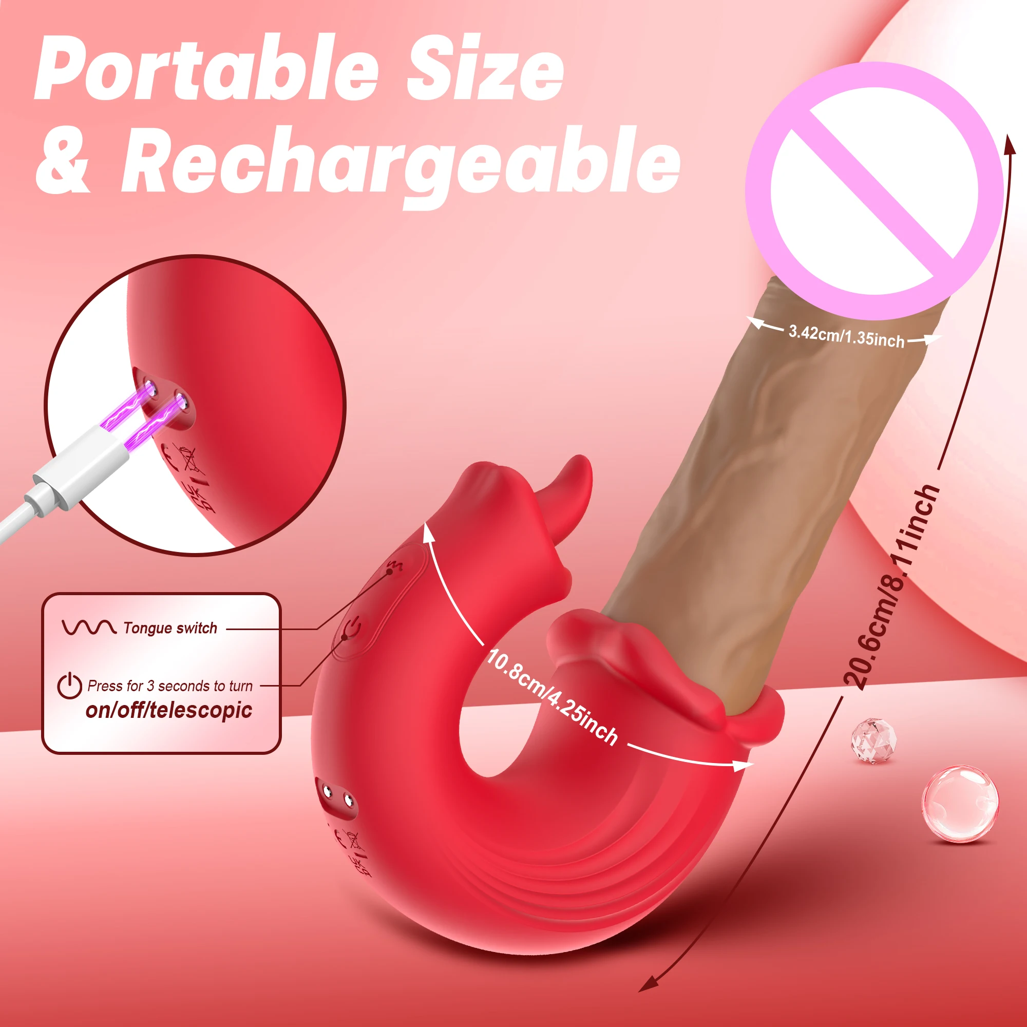 Thrusting اللسان لعق الهزاز 10 اهتزاز قوي واقعية دسار الشرج G بقعة البظر المهبل محفز الجنس لعب للإناث