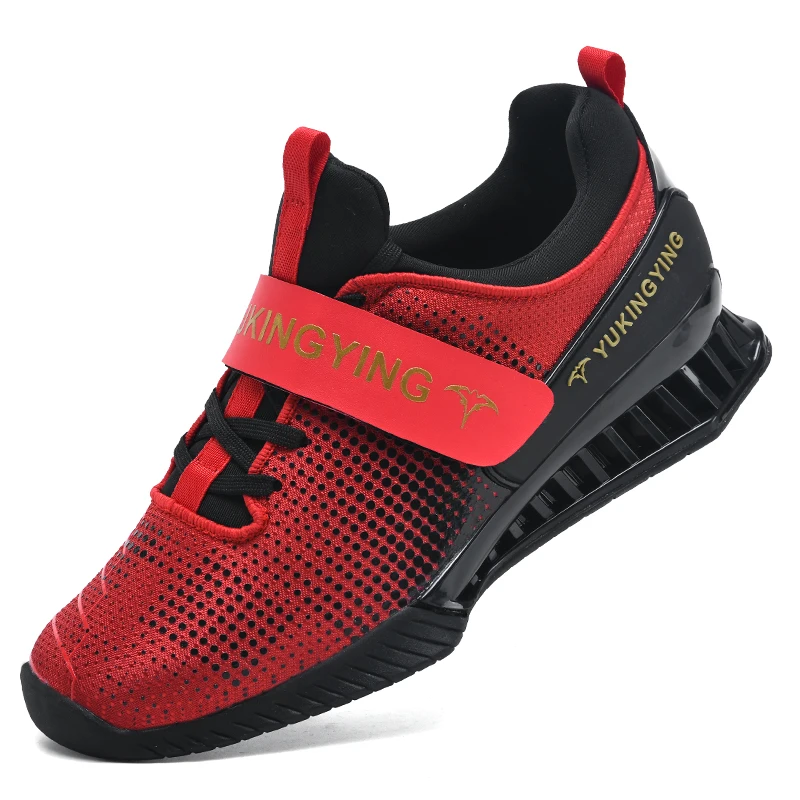 Chaussures d'haltérophilie pour hommes, chaussures de sport rouges noires, chaussures de squat de qualité supérieure, chaussures de sport pour hommes, marque de luxe, meilleur savoir