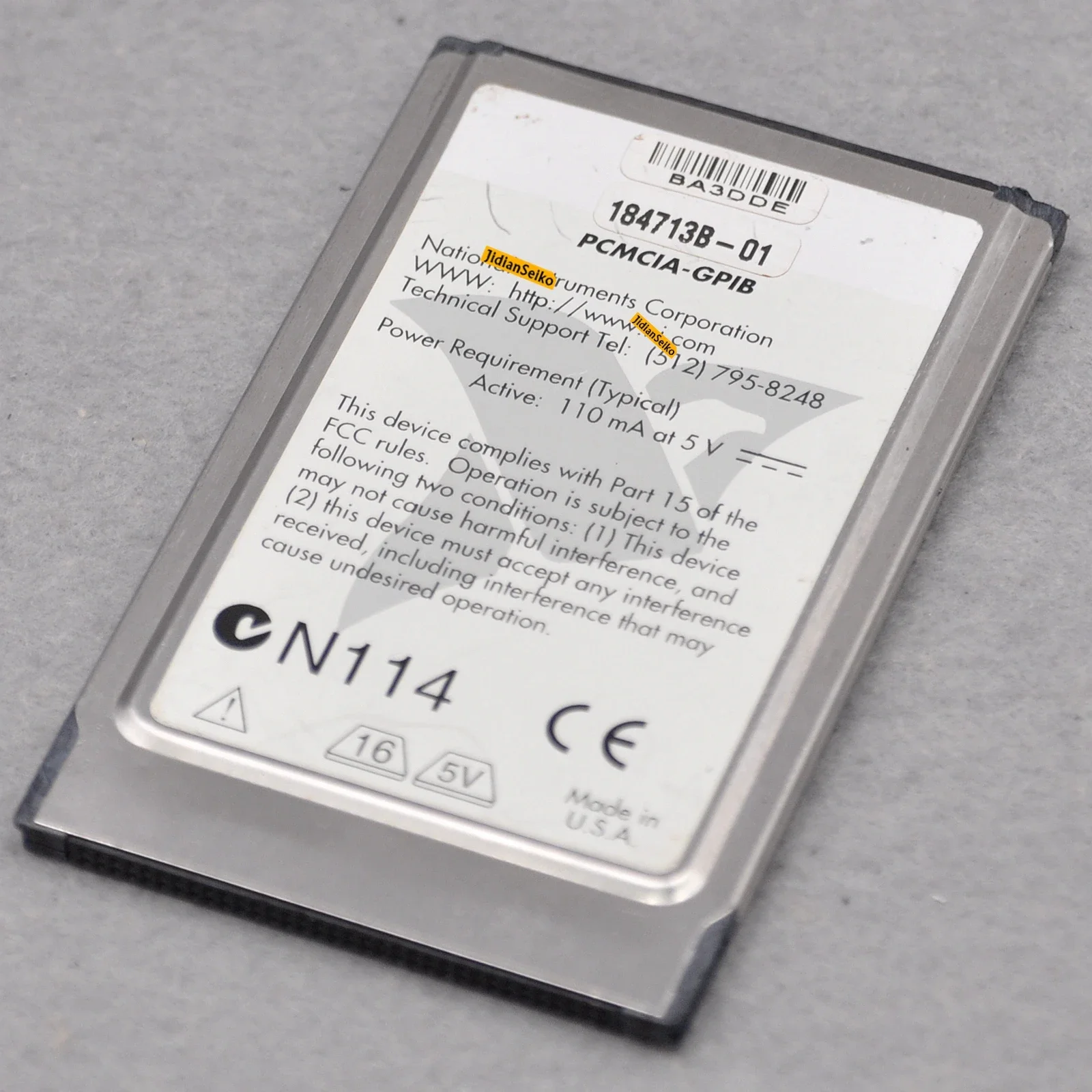 PCMCIA-GPIB 184713B-01 110mA 5V IEEE488 Card Data Acquisition Card Used