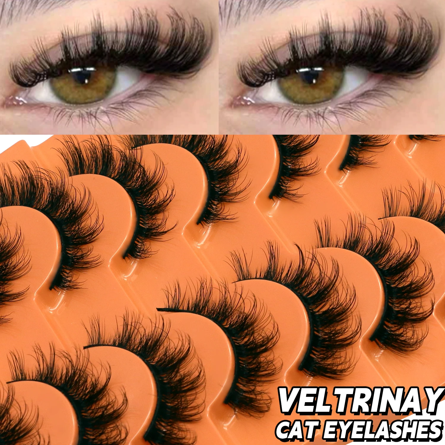 Veltrinay 3D Mink Lashes Full Strip Lashes Soft Thick 100% Handmade False Eyelashes Luxury High Quality Fake Lashes Makeup