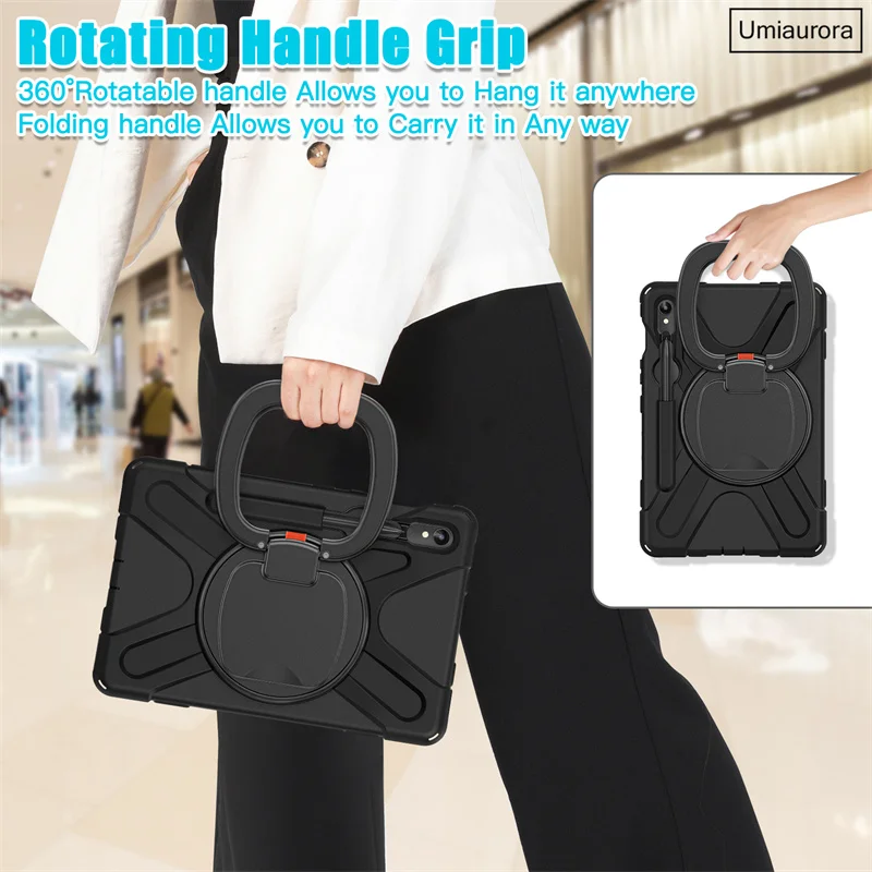 Tablet Case For Samsung Galaxy Tab S9 Ultra SM-X910 S7 FE S8 Plus SM-X810 T730 T970 Heavy Duty Armor Kids Shockproof Stand Cover