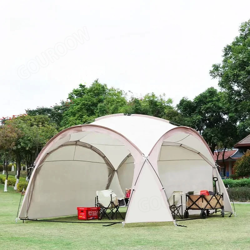 

Outdoor Camping Waterproof Sunscreen Tents Light Luxury Round Big Canopy Large Awning Pergola Tent 8-10 Person