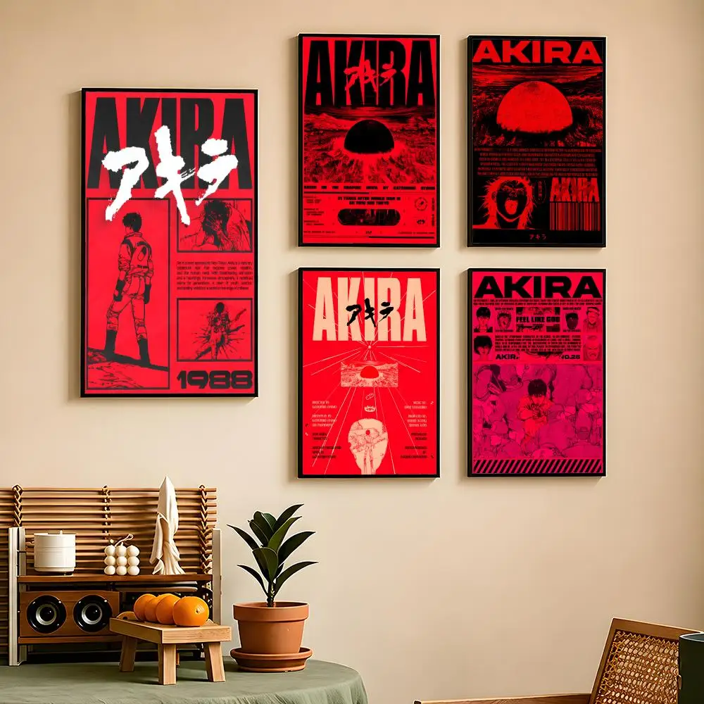 Anime A-AKIRA Poster Self-adhesive Art Waterproof Paper Sticker Coffee House Bar Room Wall Decor