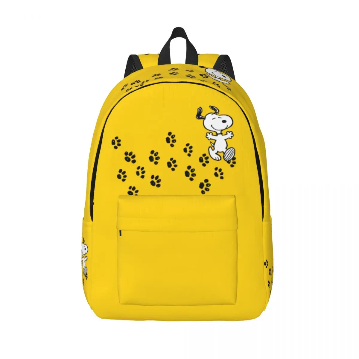 Custom Snoopys Paw Print Path Canvas Backpacks for Girls Boys Comic Dog School College Travel Bags Bookbag Fits 15 Inch Laptop