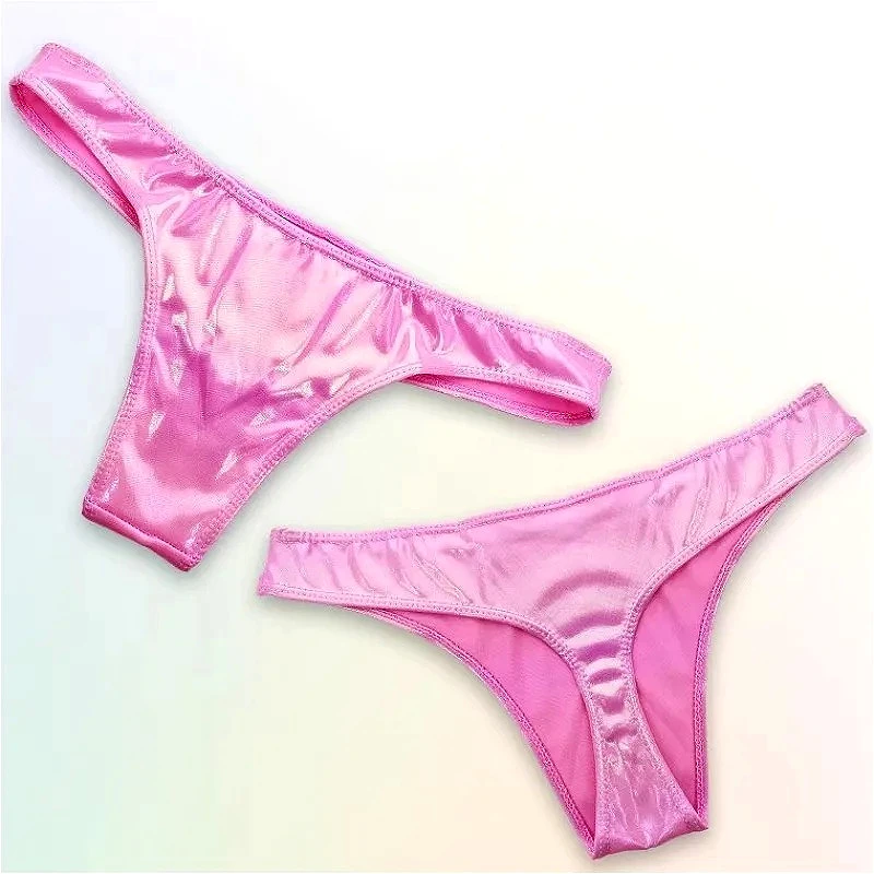 

Colorful Sexy Underwear for Women Sexy Lingerie Glossy Panties Thongs Beachwear Bright Gradient Female Swim G-Strings Low Waist