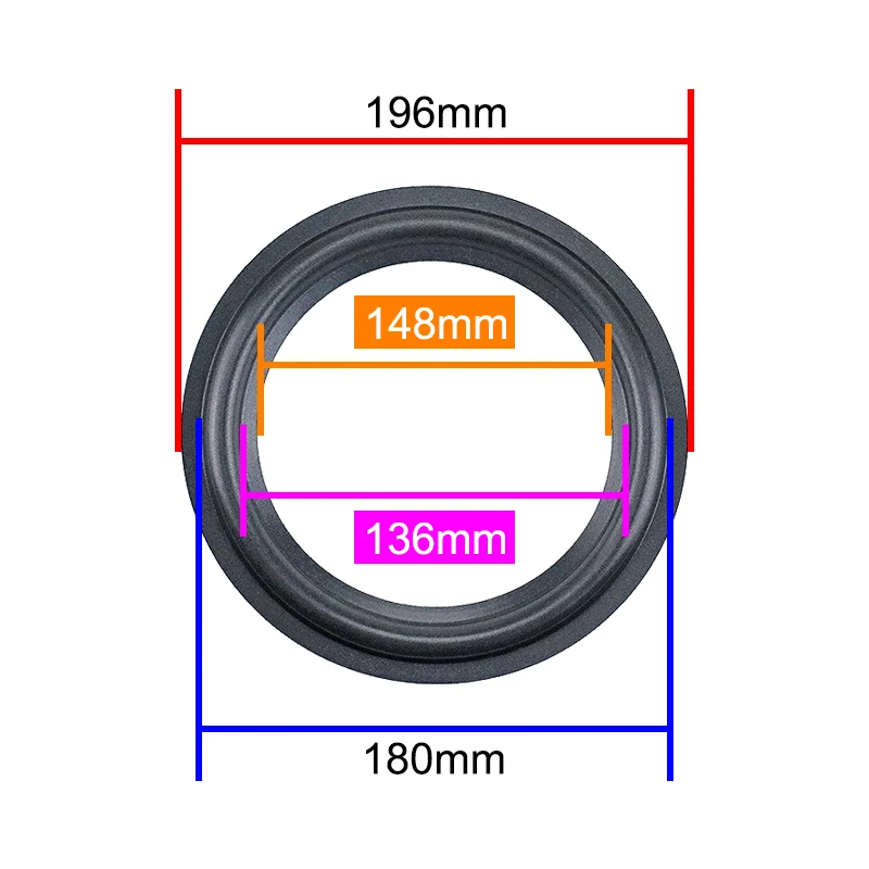 GHXAMP 196mm For JBL 8inch 408G 508G Encrypted Foam Edge For Infinity RS625 Karaoke Box Speaker Folding ring repairs 2PCS