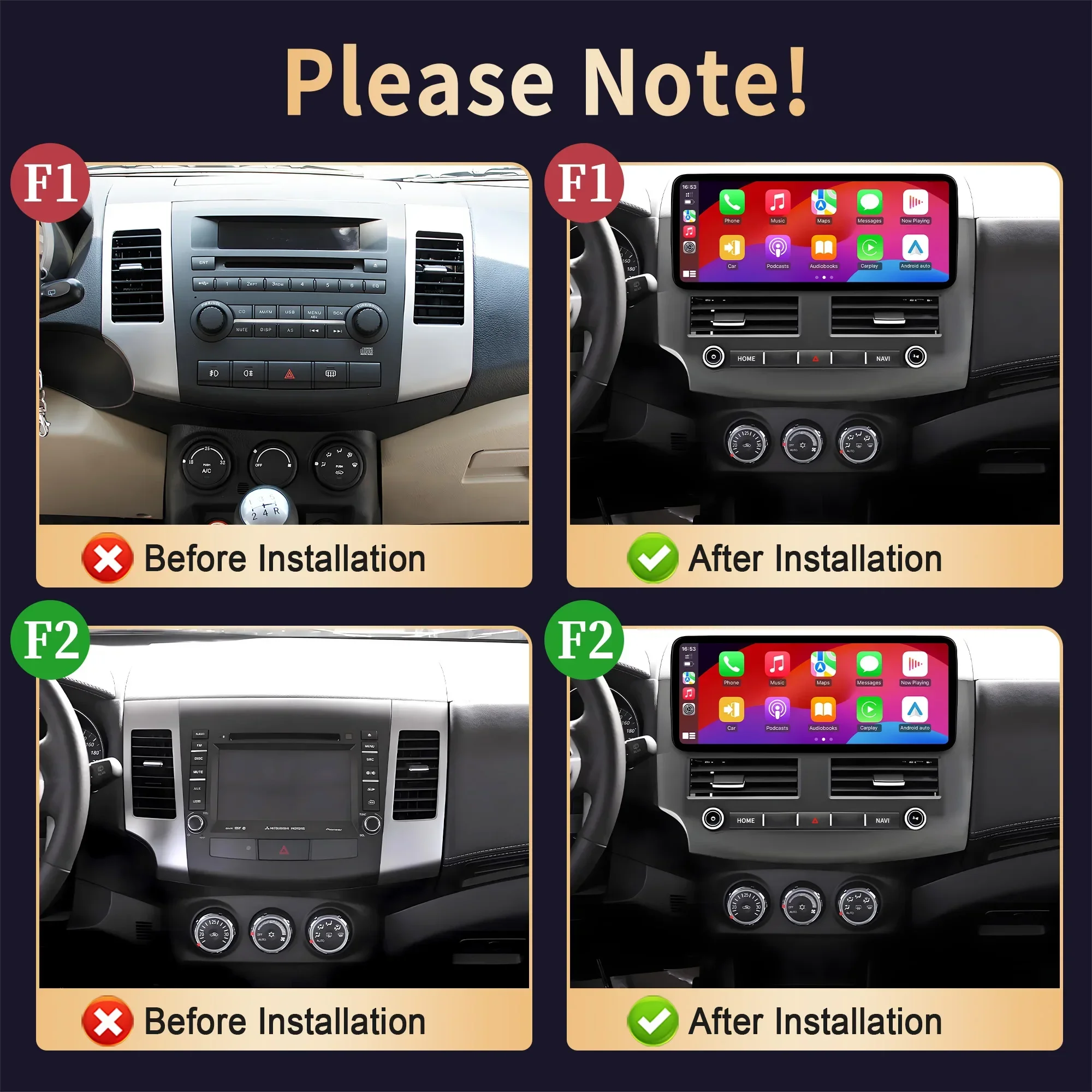 12.3 Inch 4G GPS 5G WiFi Car Radio for Mitsubishi Outlander 2008-2015 Wireless BT Carplay Multimedia Touch Screen