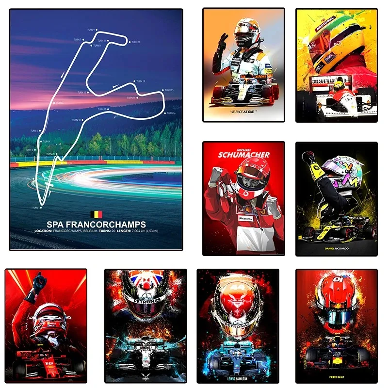 F1 Formula Mclaren World Champion Posters Ayrton Senna/Lewis Hamilton Poster Decoration Wall Art Decor Room Canvas Painting