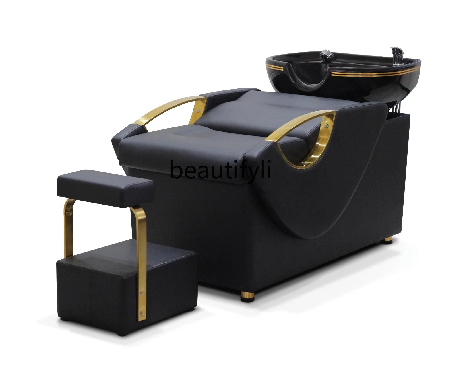 

Hair Salon Shampoo Chair Hair Salon Hair Saloon Dedicated Lying Half Flush Salon Bed Ceramic Basin