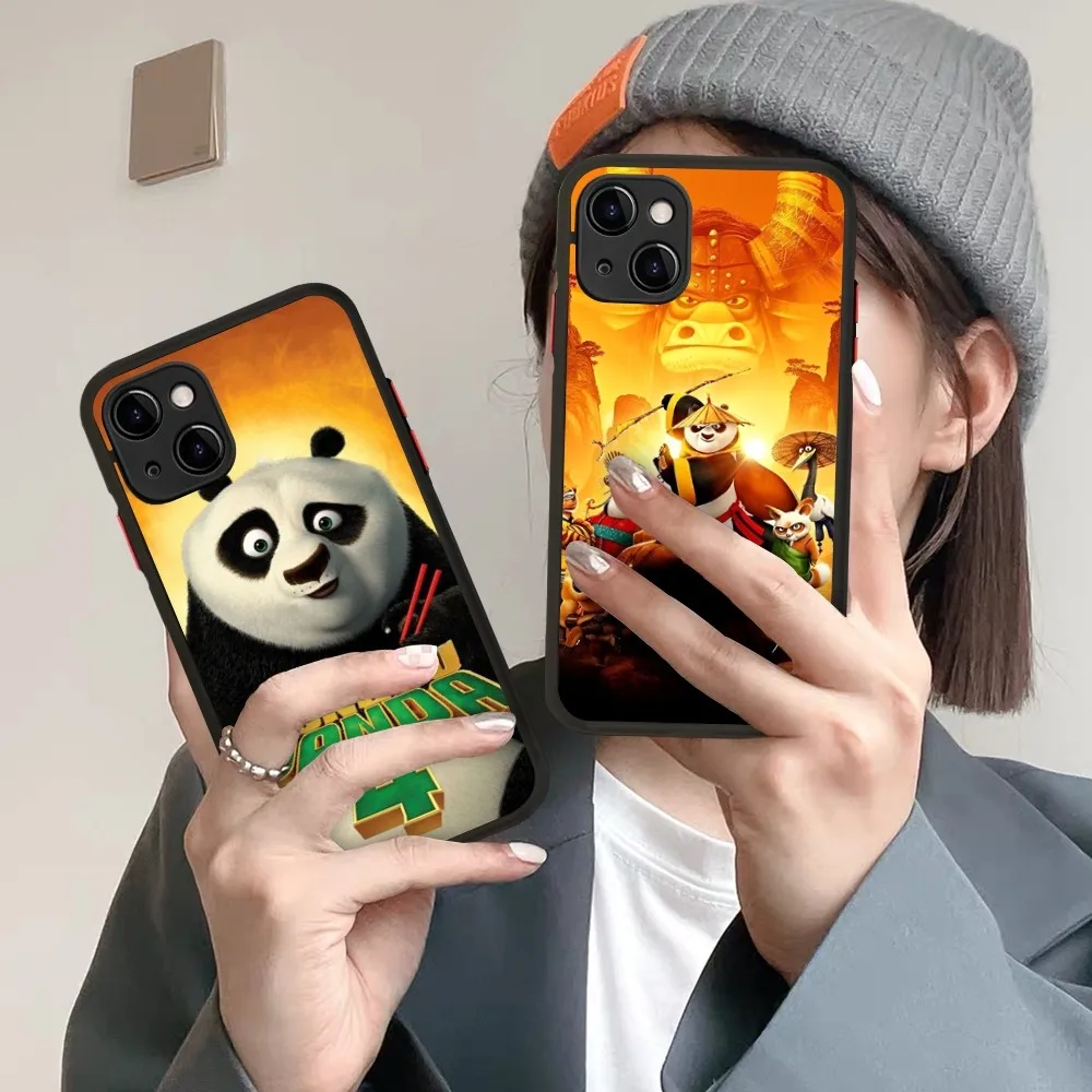 

Kungs F-Fu Cool Pandas Phone Case For IPhone 14 X XR XS 7 8 Plus 11 12 13 Pro MAX 13mini Matte Shockproof Case