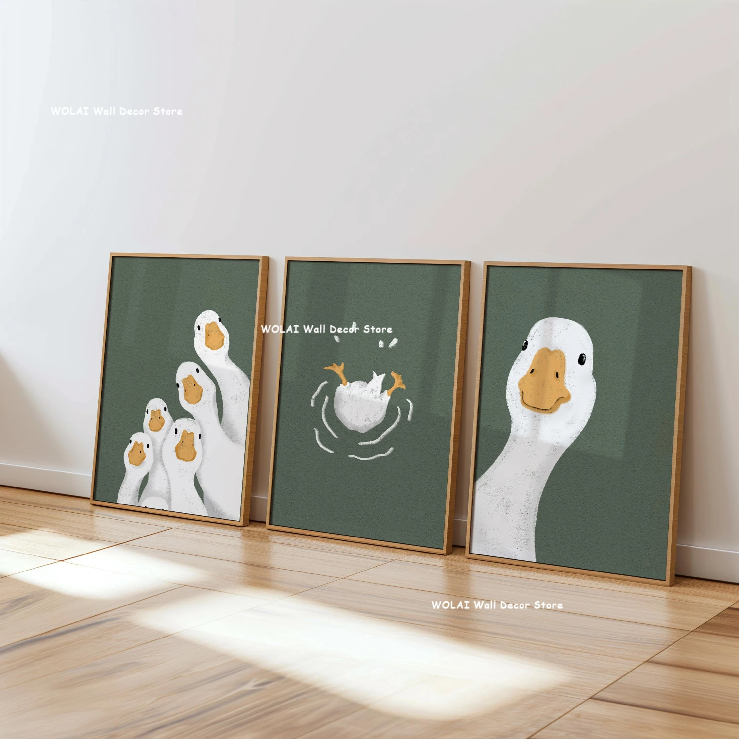 Sage Green Striped Goose Bathr - Kids Educational Poster ulasan dan harga