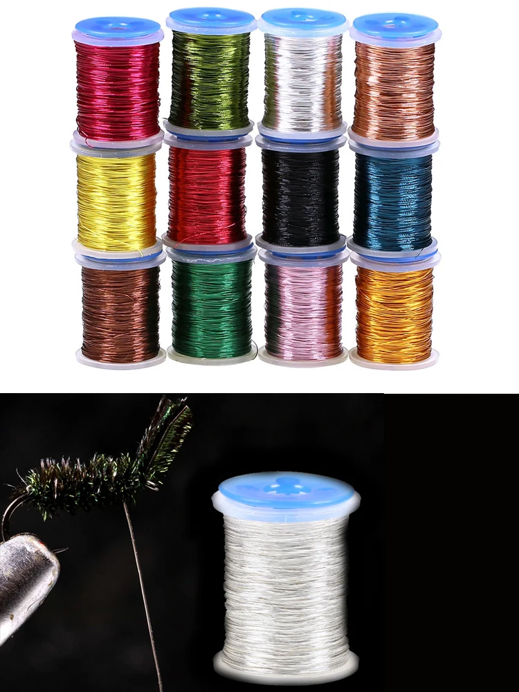 1 szt. 26 jardów 0,2 mm miedziany drut do wiązania much, materiały do wiązania larw, nimf, ciał, żeber, przynęty wędkarskie do łowienia okoni, pstrągów, szarogłowych — 2