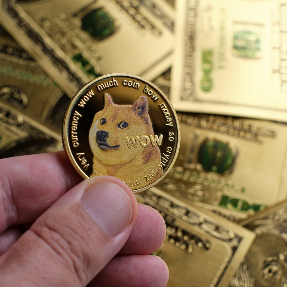 24K الذهب Dogecoin تحصيل عملة محدودة Mintage Meme الفني شهادة NFT الذهب ، عملة محظوظة المادية تشفير هدية شيبا المشجعين