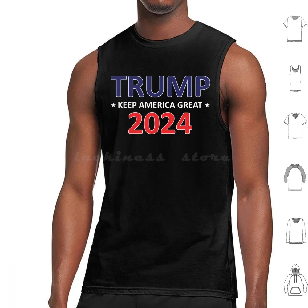 Trump 2024 Tank Tops Print Cotton Trump 2024 I Will Be Back Trump