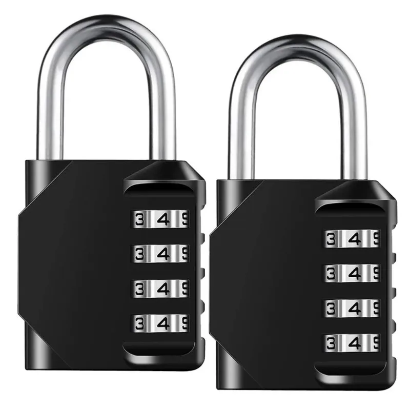 2PCS 4-Digit Combination Padlock Set - Weatherproof Lock for Gym, School Locker & Toolbox