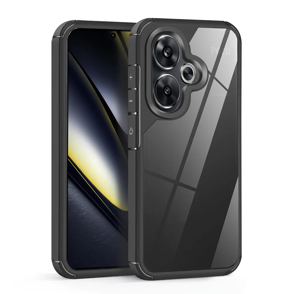 Armor soft and hard combination two-in-one mobile phone case suitable for Xiaomi POCOF6 unique art line design anti-fall