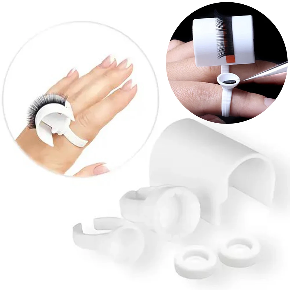 1set Eyelash Extension Glue Volume Bridge Ring U-shape Ring Adhesive Eyelash Pallet Holder Eye Lash Root Divider Makeup Tool