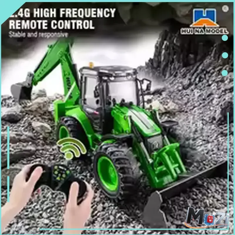 Huina 1579 RC حفارة 1/14 2.4G 9CH التحكم عن بعد سيارات الشاحنات حفار محمل ضوء الصوت شاحنة بناء JCB نموذج الهدايا