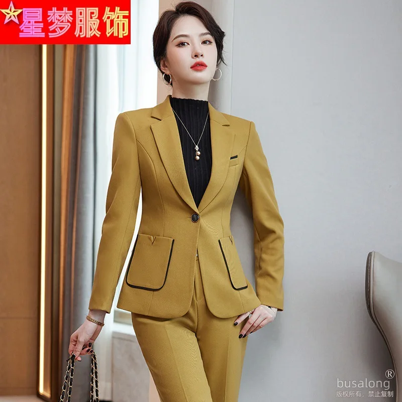 2023New spring and autumn clothingOLProfessional Women's Suit Korean Style Fashion Formal Slim Fit Women's Pants Workwear Suit