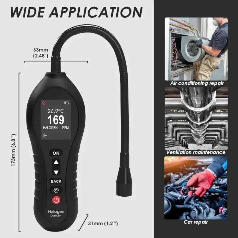 [100% NEW] 2026 Refrigerant Leak Detector HVAC,0-1000ppm Freon Leak Detector Halogen Gas Freon Sniffer Car AC Leak Dete