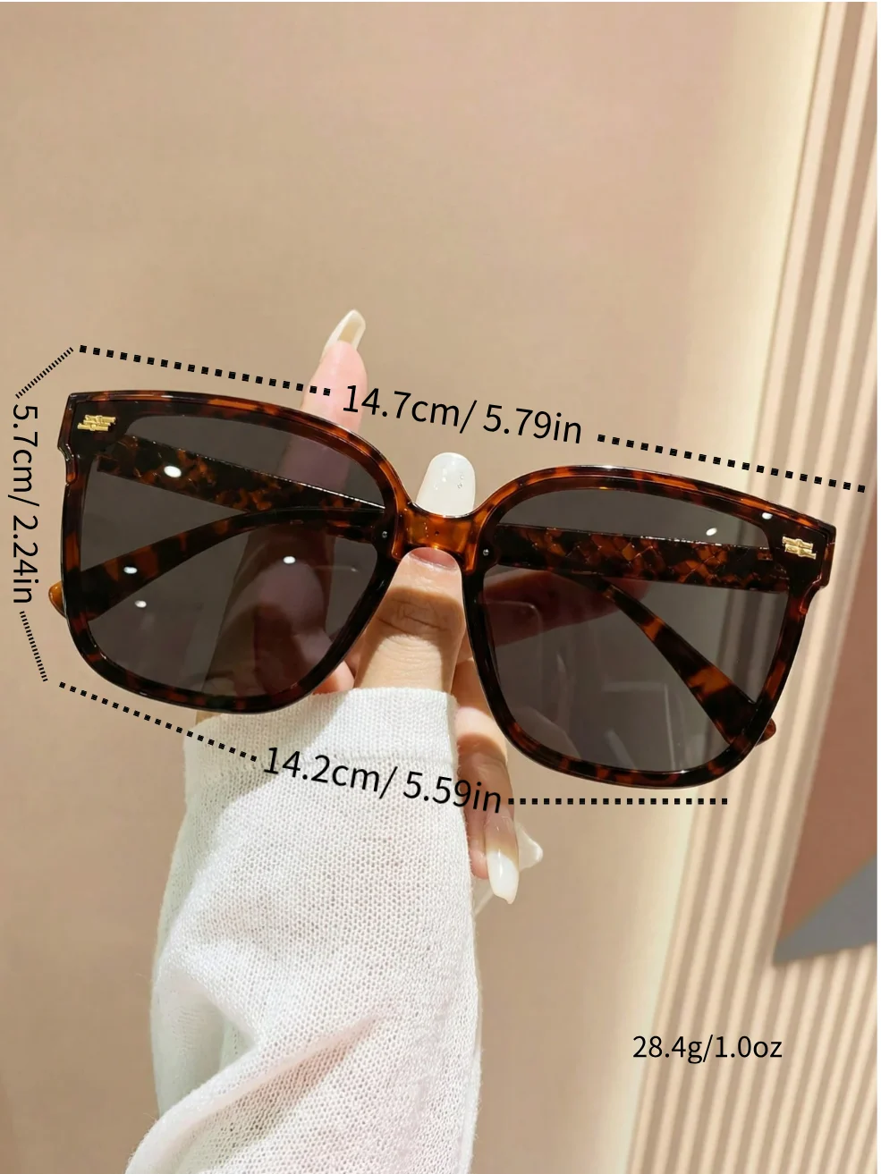 1 pair of unisex leopard print bohemian style square frame retro sports fashion glasses