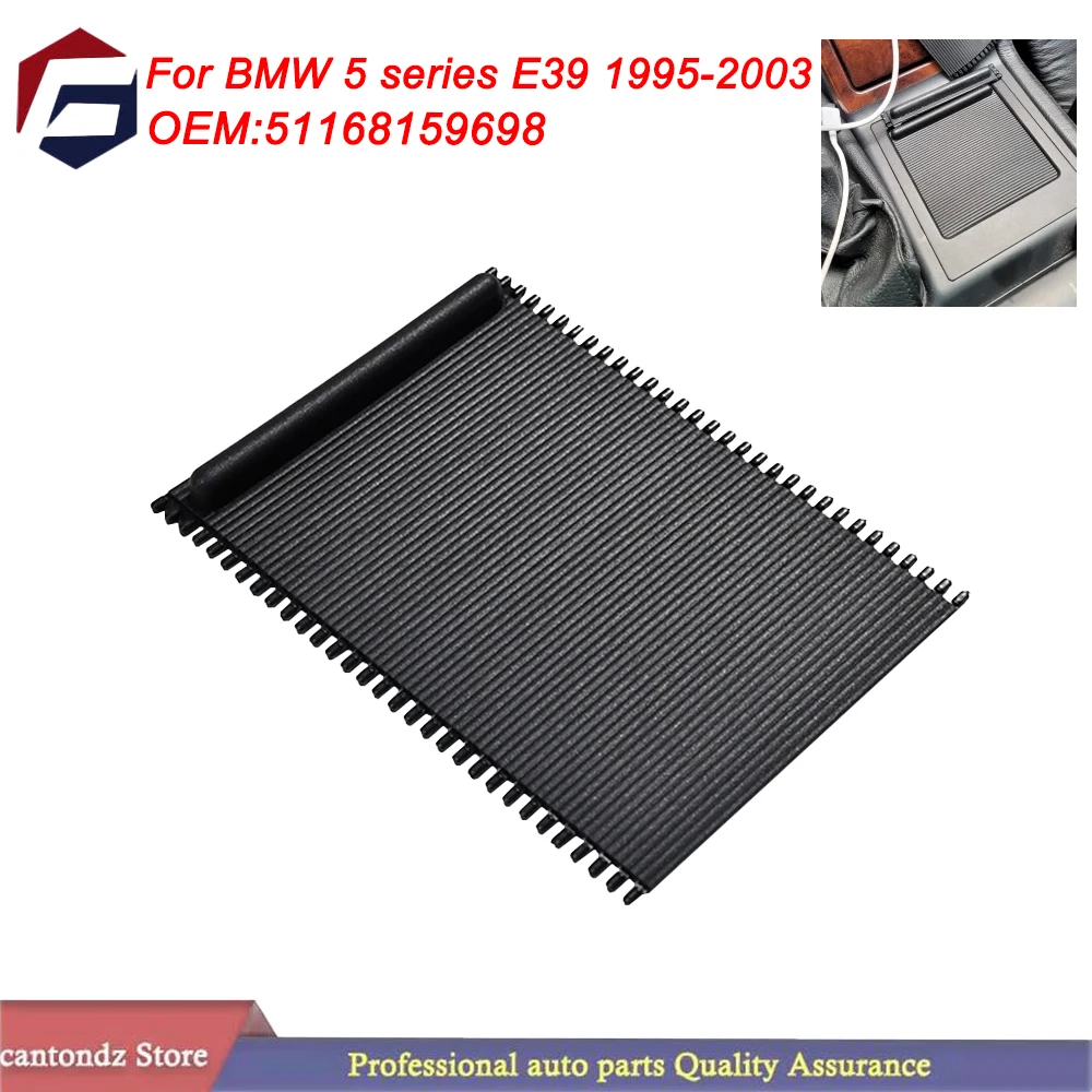 51168159698 Centre Console Coin Storage Tray Compartment Cover For BMW E39 5 SERIES 1995-2003 Slide Roller Blind Cover Black