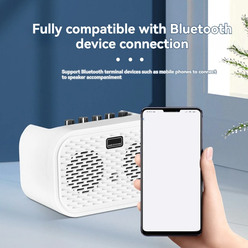 

10 Вт перезаряжаемый мини-электрогитарный портативный Bluetooth-динамик с задержкой искажений Bluetooth портативный гитарный усилитель