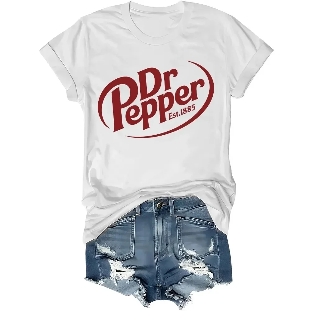 Camiseta 1885 para amantes de la soda Pepper, camiseta Dr Pepper, camiseta informal de manga Harajuku para mujer, ropa estética urbana