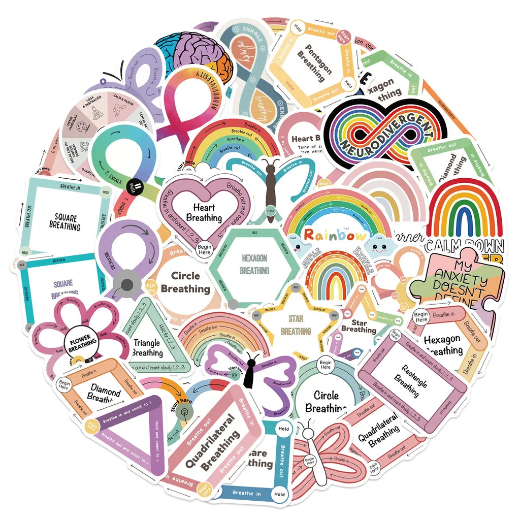 50Pcs Cartoon Sensory Soothing Graffiti Stickers - Waterproof DIY Decor for Guitars, Notebooks & Luggage（ Anime Worlds Store）