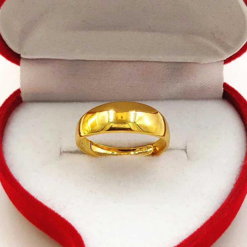 Cincin pembuka bintang kekasih tahan lama untuk pria dan wanita berlapis imitasi asli 18k emas kuning 999 perhiasan 24k Euro tidak pernah F