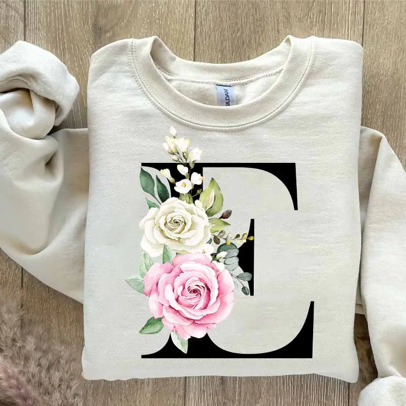 Fashion Black Flower A-Y Letter Visual Design Clothing Transfer Printing Lron Transfer Printing DTF DIY Unique Heat Transfer