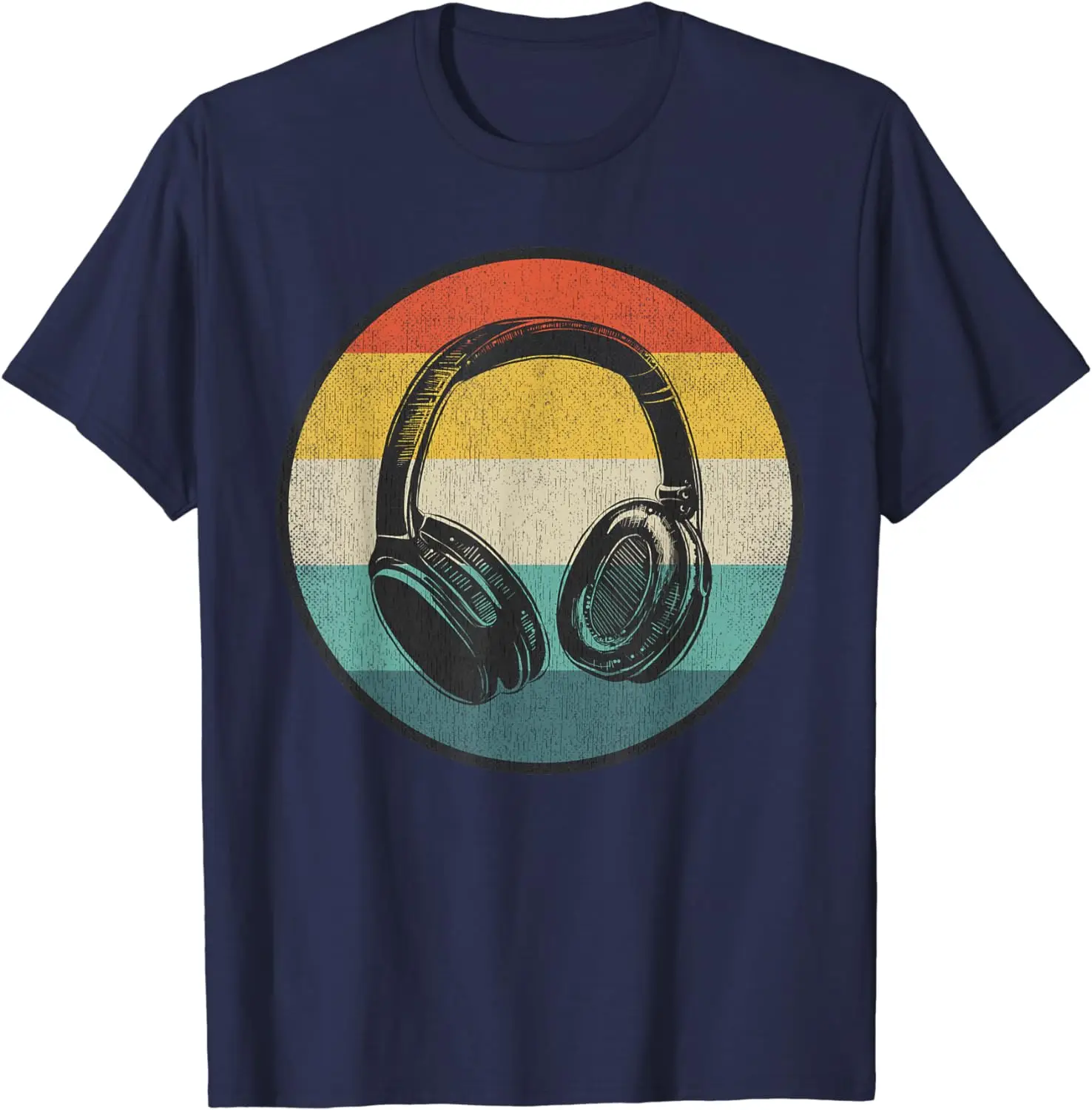 Music Lover Producer DJ Vintage Retro Headphones T-Shirt