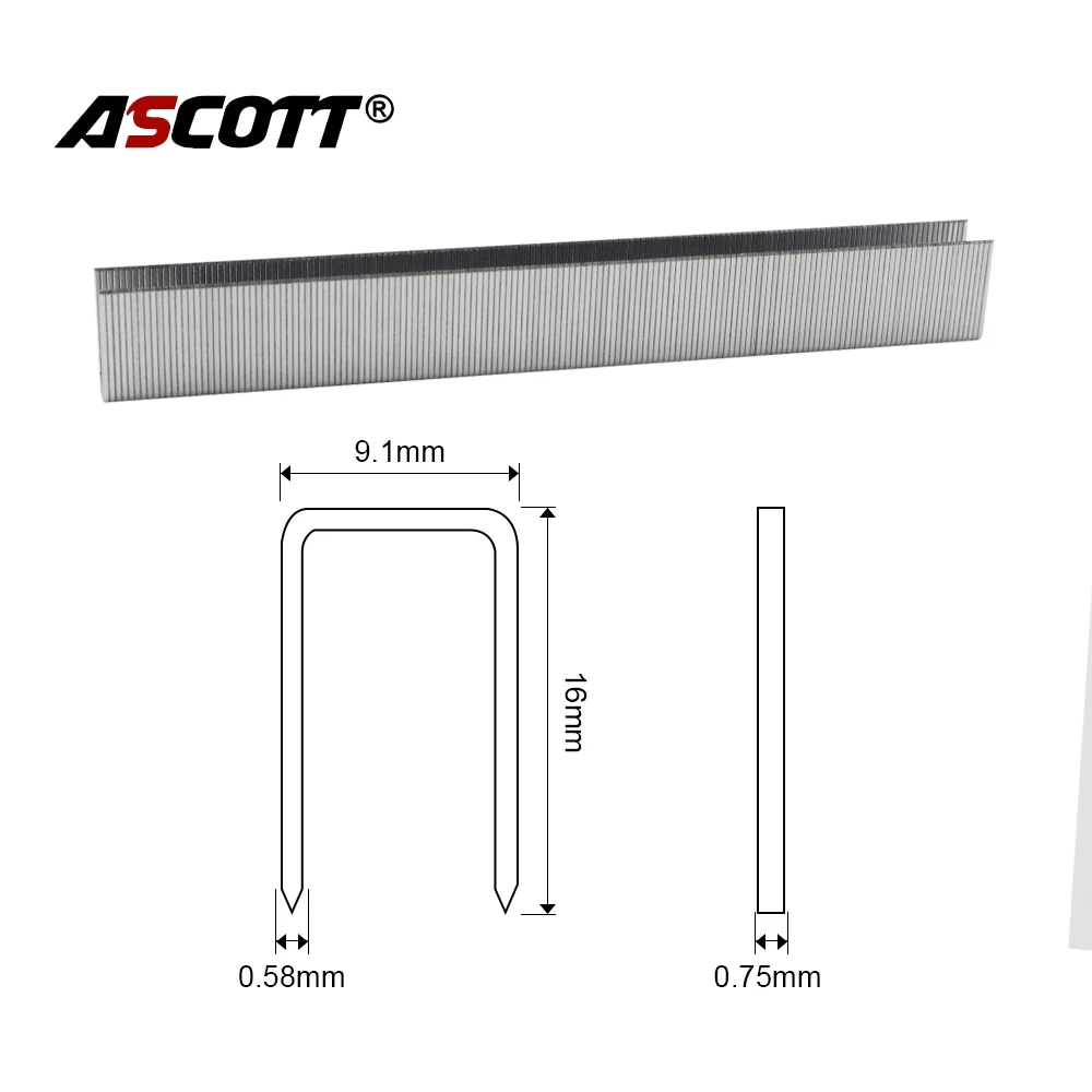 2000Pc 21GA Graffette a filo fine Larghezza corona 9mm Lunghezza 16mm Chiodi a forma di U per artigianato con cornici per mobili da tappezzeria