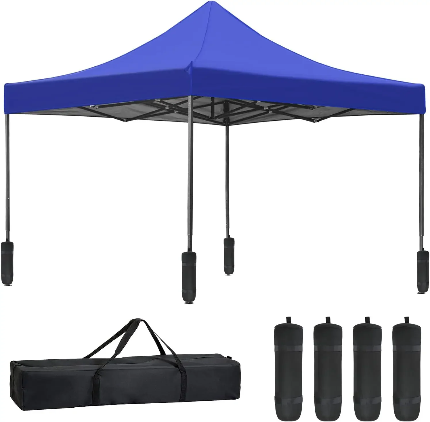 Adjustable Pop Up Canopy Tent with Backpack and Bag Dressed Legs, Outdoor Adjustable Canopy, Blue, 10x10