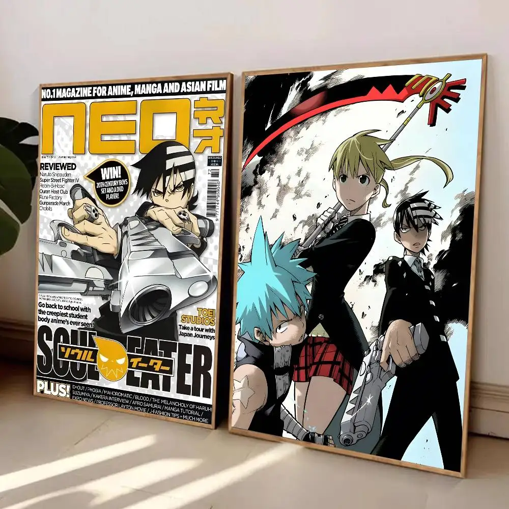 S-Soul E-Eater Anime Poster adesivo de arte de alta definição autoadesivo à prova d'água decoração de casa para sala de estar
