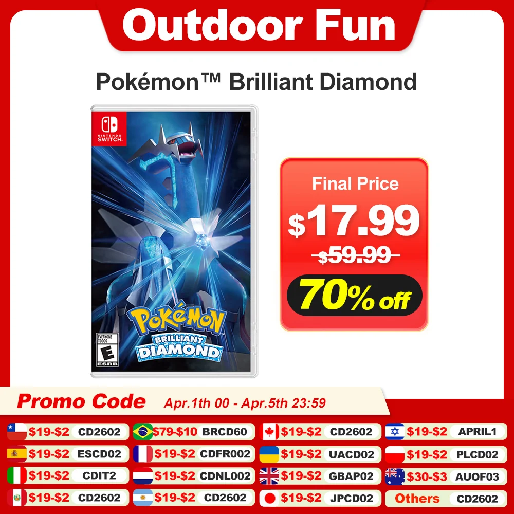 Pokemon Brilliant Diamond Giochi Nintendo Switch Gioco della serie Pokemon Supporto per carte da