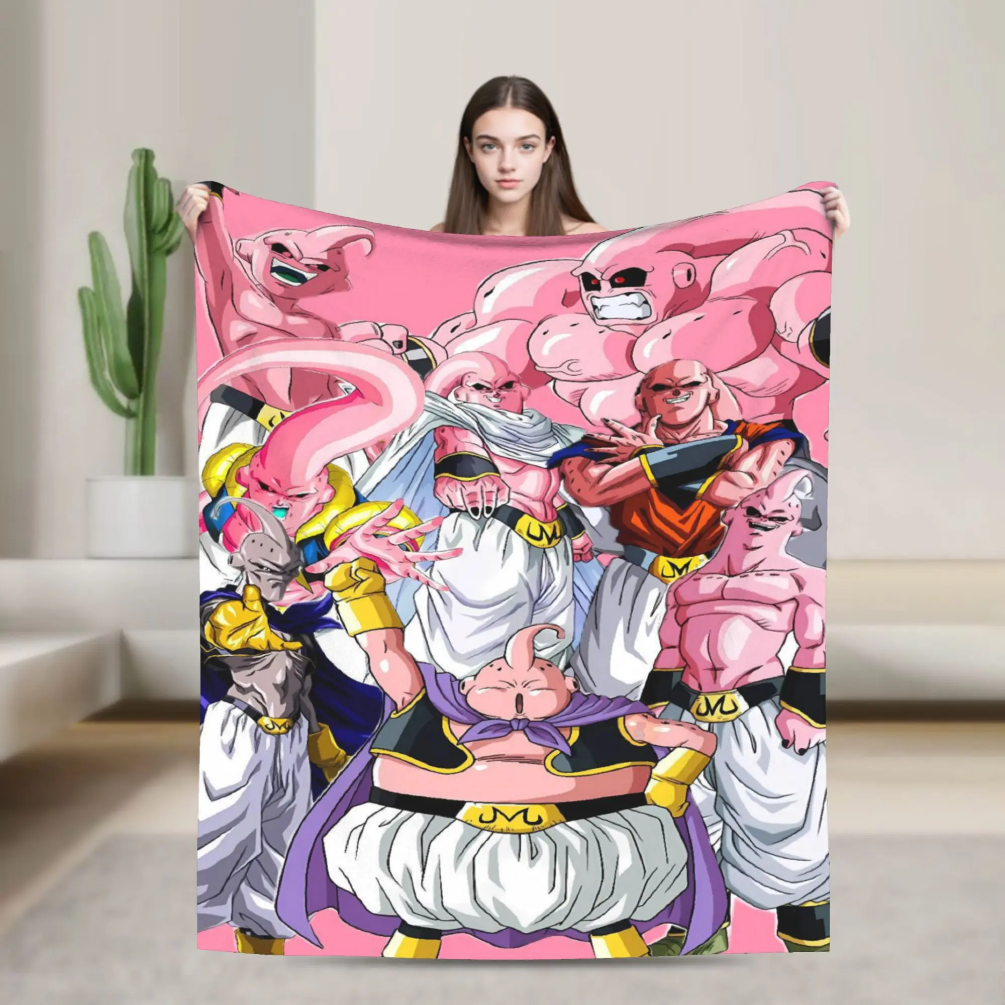 Majin Buu Anime Plush Blanket Kids 3D Japanese Manga Flannel Bedding Throws For Bedroom Soft Warm Bedspread Birthday Gift
