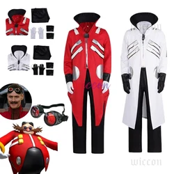 Anime Hedgehog 2 Dr Eggman Cosplay Jacket Pants Costume Men Ivo Robotnik Trench Uniform Gloves Party Clothes